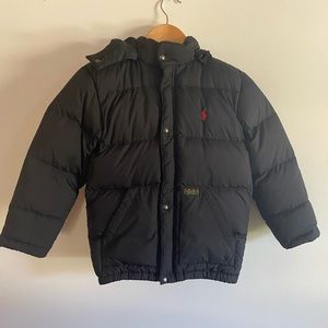 Polo by Ralph Lauren kids black puffer jacket.